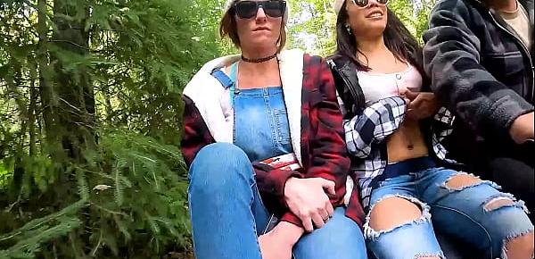  Amateur threesome fuck outdoor in public somewhere in Alaska